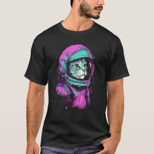 Retro-Ästhetik Weltraum-Galaxie-Katze Cooler Astr T-Shirt