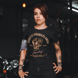 Retro Ästhetische Brennende Schädeltypografie Wild T-Shirt