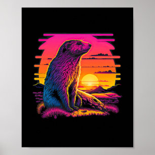 Retro Ästhetische Groundhog 45 Poster