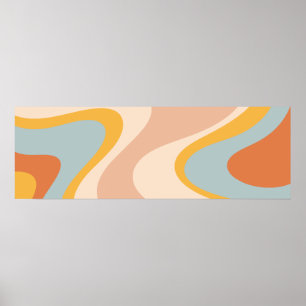 Retro ästhetische Trippy Abstrakt Swirl Poster