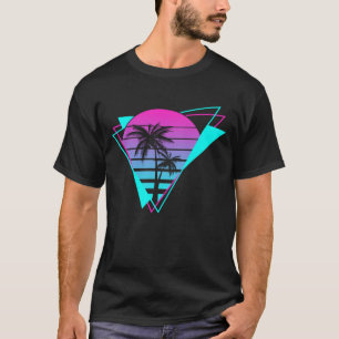 Retro ästhetische Vaporwave Geometrische Palmen T-Shirt