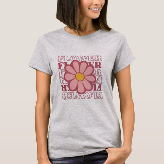 Retro-ästhetisches Blumen-T-Shirt. T-Shirt