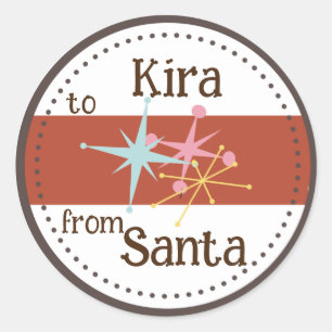 Retro Astro Stars Holiday Geschenkaufkleber Runder Aufkleber