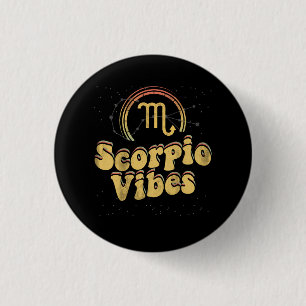 Retro Astrologie Zodiac Zeichen Oktober oder Novem Button