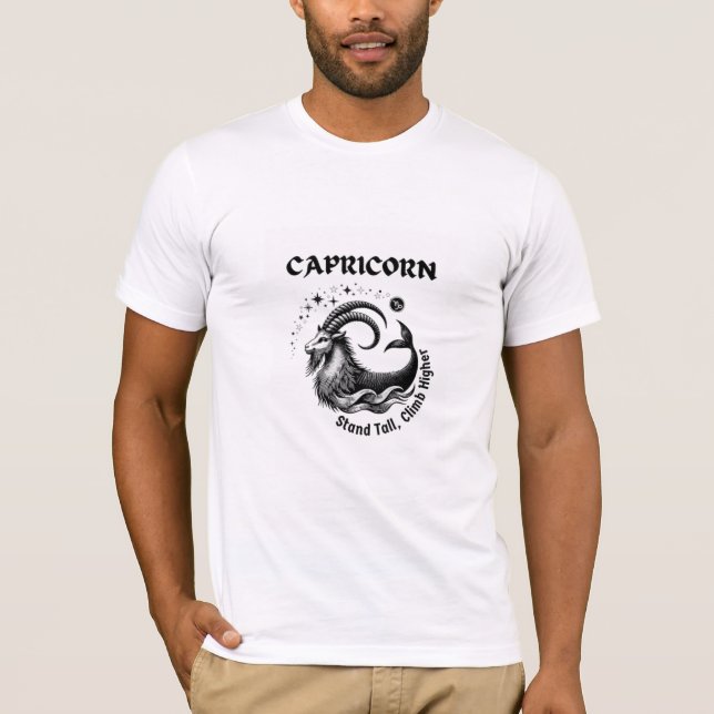 Retro Astrologisches Zeichen - Steinbock T-Shirt (Vorderseite)