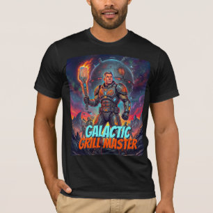 Retro-Astronaut Galactic Grill Master Comic Humor T-Shirt