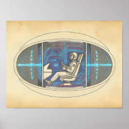 Retro-Astronaut in futuristischem UAP Poster