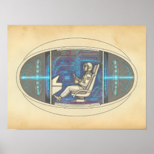 Retro-Astronaut in futuristischem UAP Poster