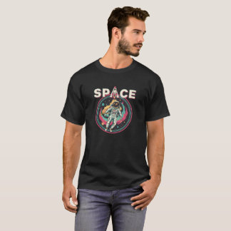 Retro-Astronaut-Raumkunst T-Shirt