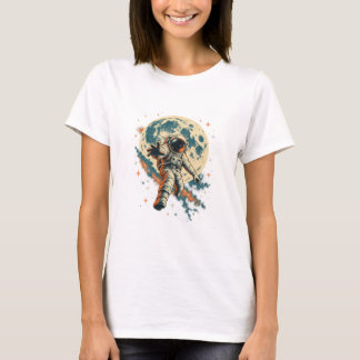 Retro Astronaut Vollmond T-Shirt
