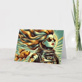 Retro-Astronautin und Jeden Anlaß Karte