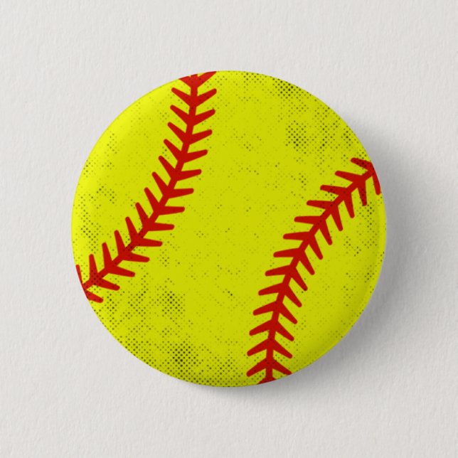Retro Athletic Softball Fastpitch Game Day Style Button (Vorderseite)