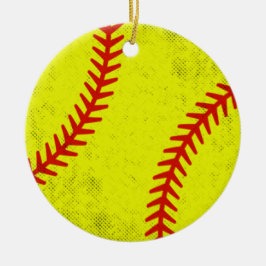 Retro Athletic Softball Fastpitch Game Day Style Keramik Ornament