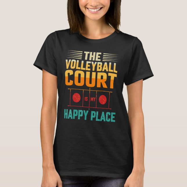 Retro Athletic Volleyball Team Sport Net Spike 2 T-Shirt (Vorderseite)