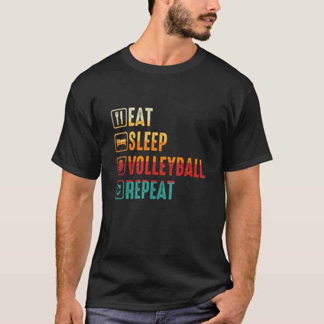 Retro Athletic Volleyball Team Sport Net Spike 50 T-Shirt (Vorderseite)