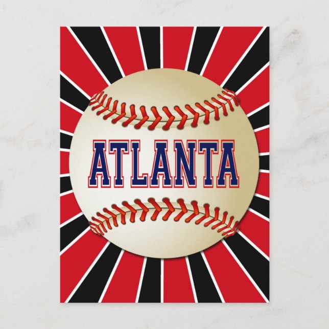 RETRO ATLANTA BASEBALL POSTKARTE (Vorderseite)