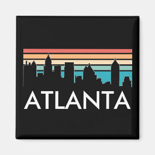 Retro Atlanta Georgia Vintag Sunset Skyline Magnet