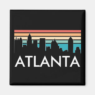 Retro Atlanta Georgia Vintage Sonnenuntergang Skyl Magnet