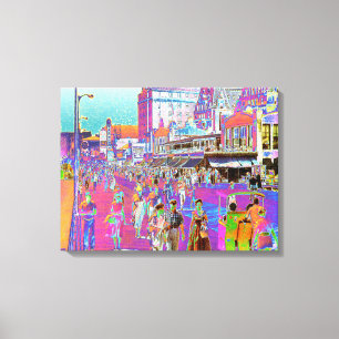 Retro-Atlantic-City-Boardwalk-Popart aus den 50er Leinwanddruck