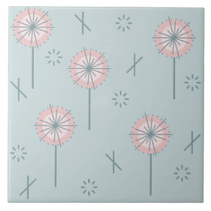Retro-Atom-Blumen Grün Pink Fliese