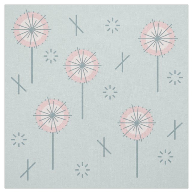 Retro-Atom-Blumen Grün Pink Stoff (Muster)