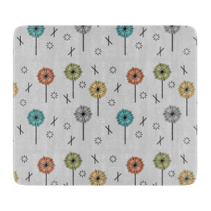 Retro-Atom-Blumen Mehrfarbig Schneidebrett