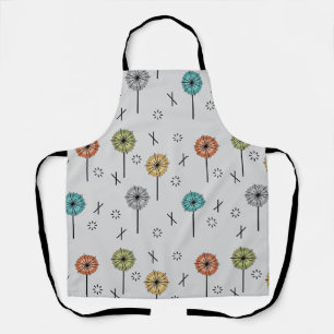 Retro-Atom-Blumen Mehrfarbig Schürze