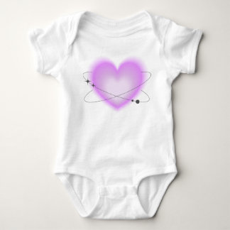 Retro Atom Pink Herz Baby Strampler