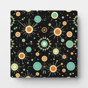Retro-Atom-Sternenexplosion-Midcentury-Muster Fotoplatte