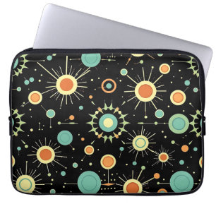 Retro-Atom-Sternenexplosion-Midcentury-Muster Laptopschutzhülle