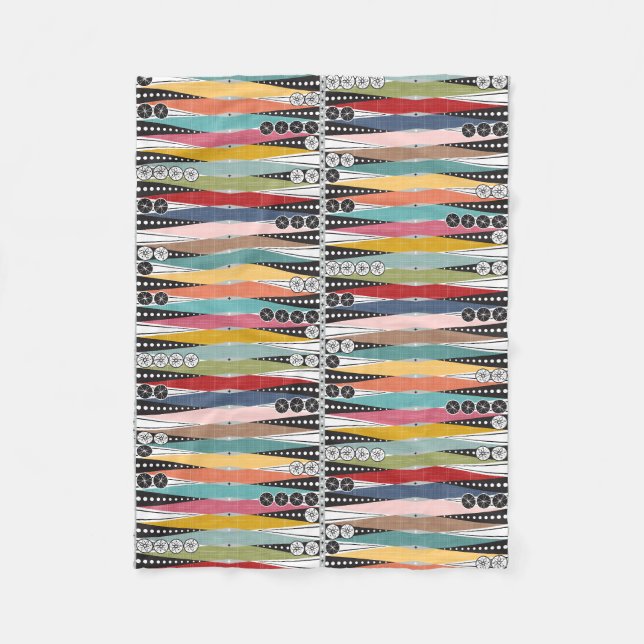 Retro-Atom-Zeit Backgammon  Fleecedecke (Vorderseite)