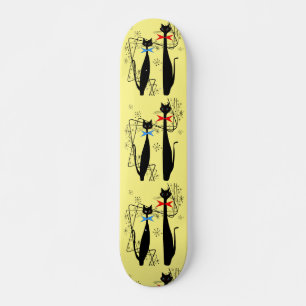 Retro Atoma Mitte Jahrhundert Moderne Coole Katze Skateboard
