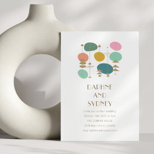 Retro Atomage Mitte Jahrhundert Moderne schicke Ho Einladung