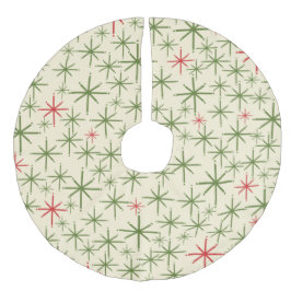 Retro Atomage Mittelalter Moderne Sternexplosionen Leinenimitat Weihnachtsbaumdecke