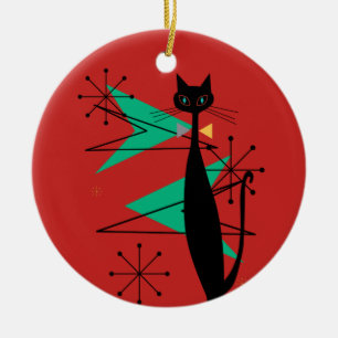 Retro Atomära-Mitte des Jahrhunderts moderne coole Keramik Ornament