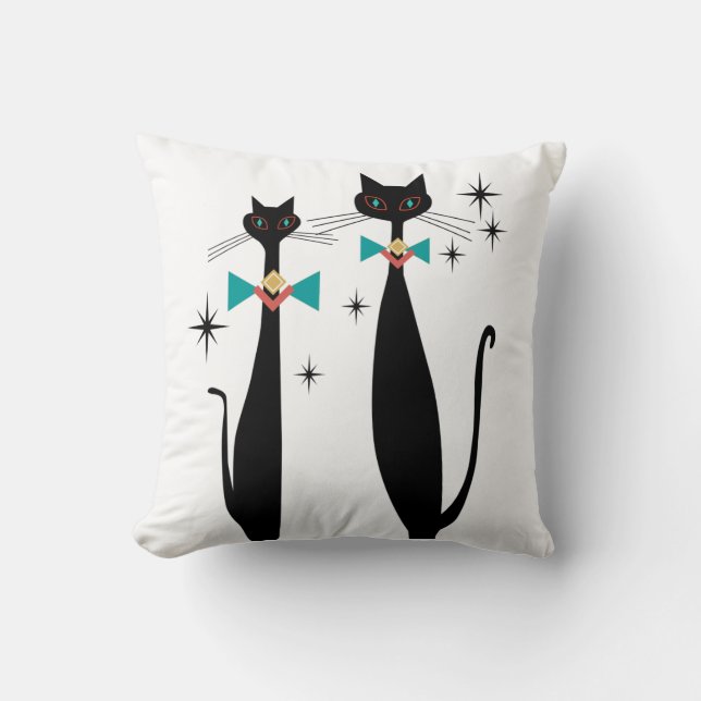 Retro Atomära-Mitte des Jahrhunderts moderne coole Kissen (Vorderseite)