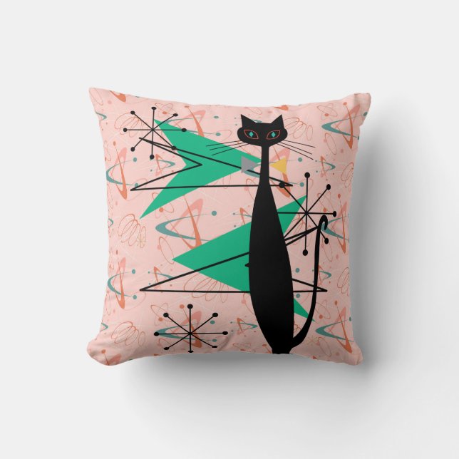 Retro Atomära-Mitte des Jahrhunderts moderne coole Kissen (Vorderseite)