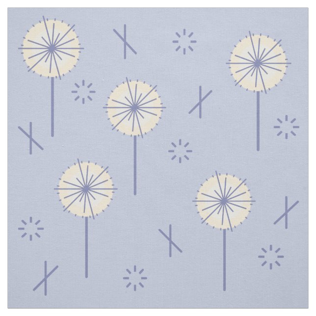 Retro Atomare Blume blau gelb Stoff (Muster)