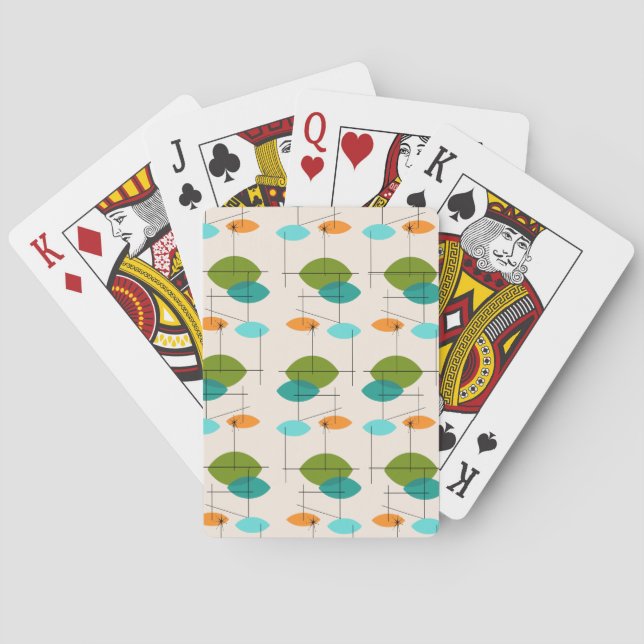 Retro-Atomare-Mobile-Pattern-Spielkarten Spielkarten (Rückseite)