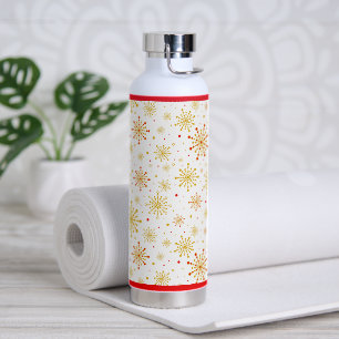 Retro-atomare moderne Farben Rot und Gold aus der Trinkflasche