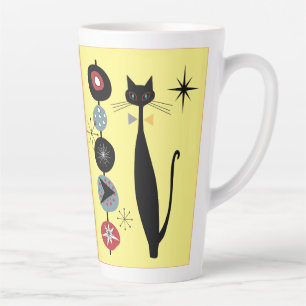 Retro Atomera Mitte Jahrhundert Moderne Coole Katz Milchtasse