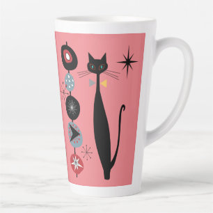 Retro Atomera Mitte Jahrhundert Moderne Coole Katz Milchtasse