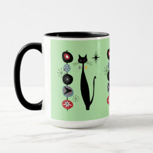 Retro Atomera Mitte Jahrhundert Moderne Coole Katz Tasse