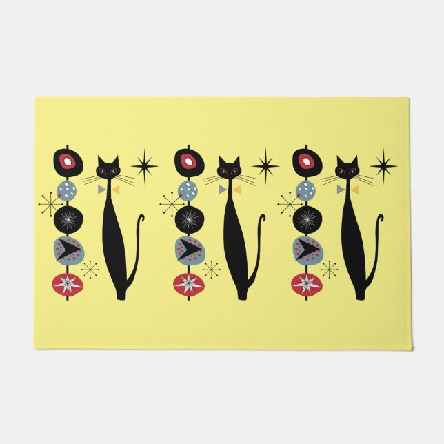 Retro Atomera Mitte Jahrhundert Moderne MCM Coole  Fußmatte (Vorderseite)