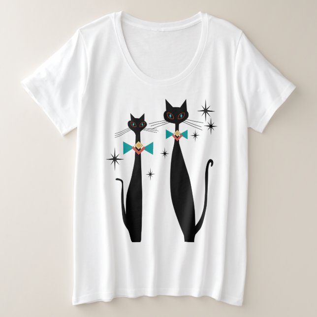 Retro Atomera Mitte Jahrhundert Moderne MCM Coole  Große Größe T-Shirt (Design vorne)