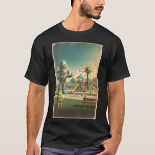 Retro Atomground Futuristic Kids Robot T-Shirt