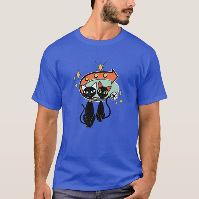 Retro Atomic Ära Mitte Jahrhundert Moderne Kitekat T-Shirt (Vorderseite)