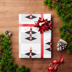 Retro Atomic Art Baubles & Flugzeug Geschenkpapier