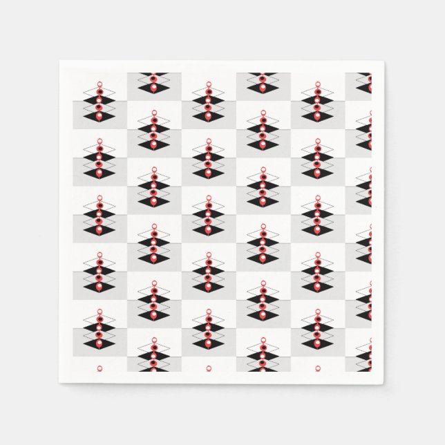 Retro Atomic Art Baubles & Flugzeug Serviette (Vorderseite)