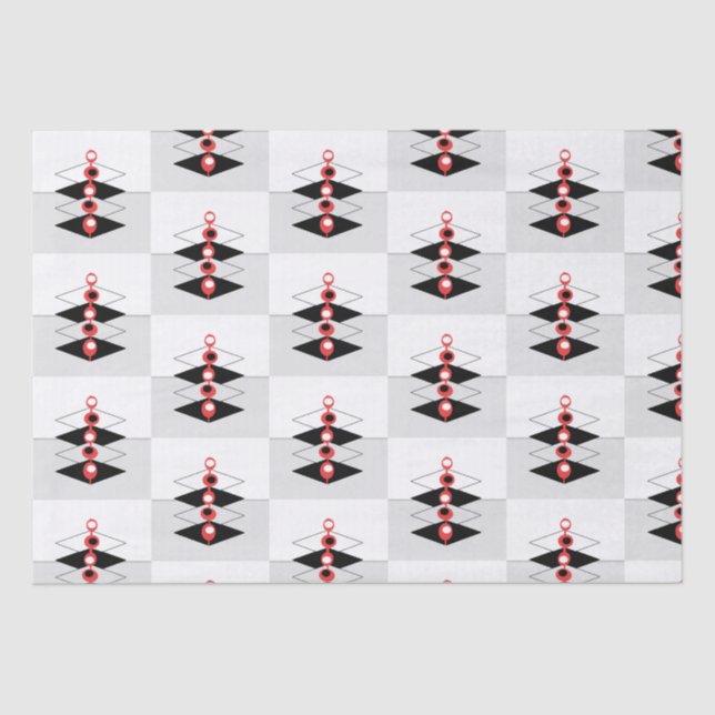 Retro Atomic Art Baubles & Flugzeug Tissue Paper Seidenpapier (Vorderseite)